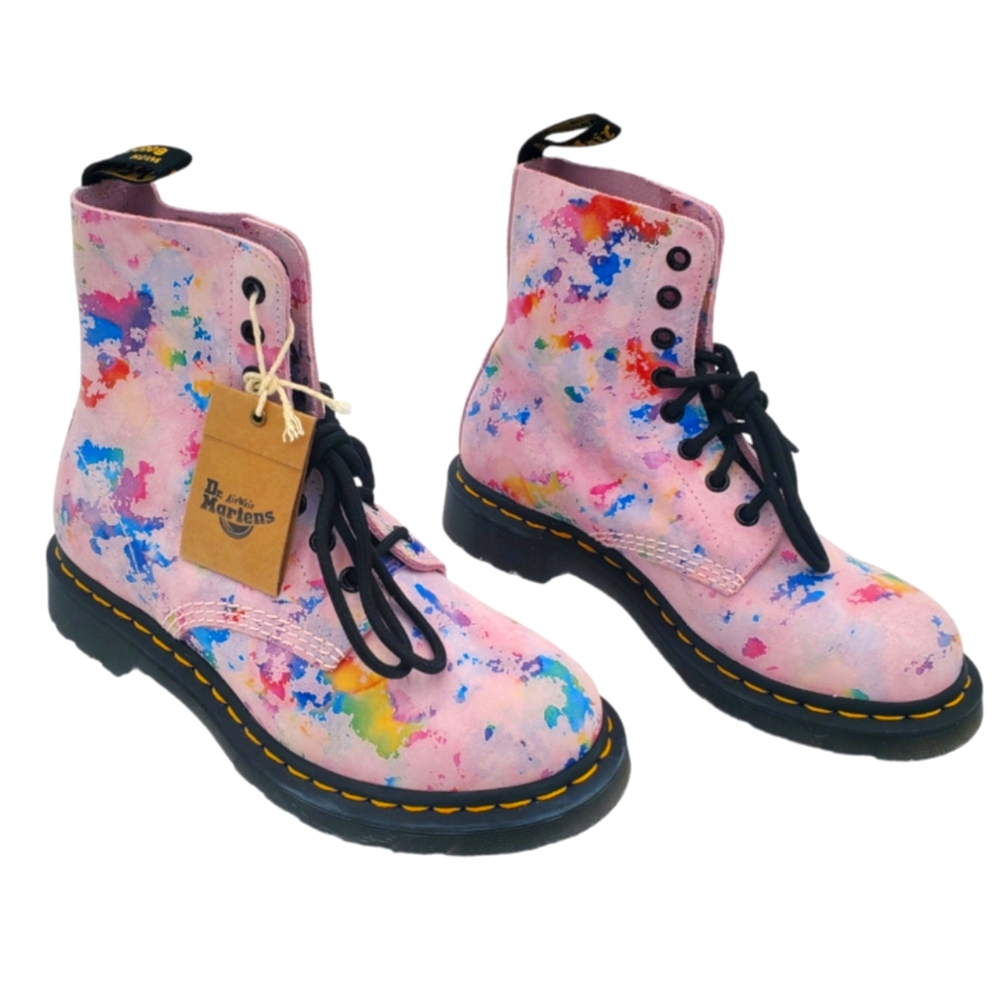 NWT Dr. Martens 1460 Pascal Confetti Lace Up Moto Boot 7